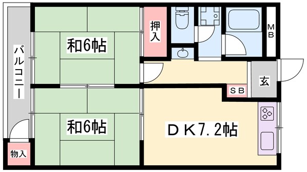 尾上の松駅 徒歩30分 2階の物件間取画像